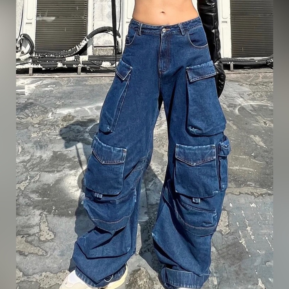 Denim Cargo Pants